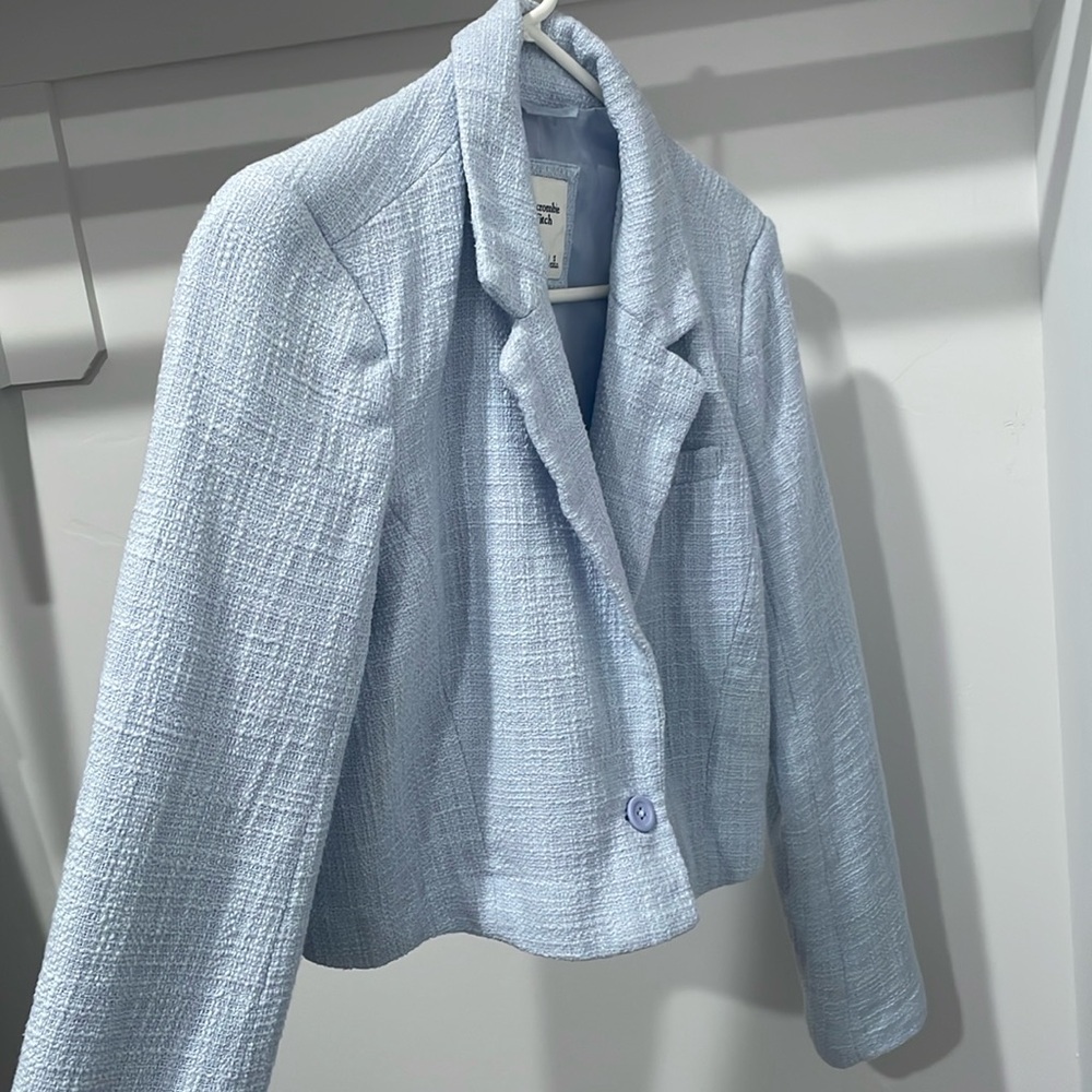 Abercrombie Baby Blue Tweed Blazer